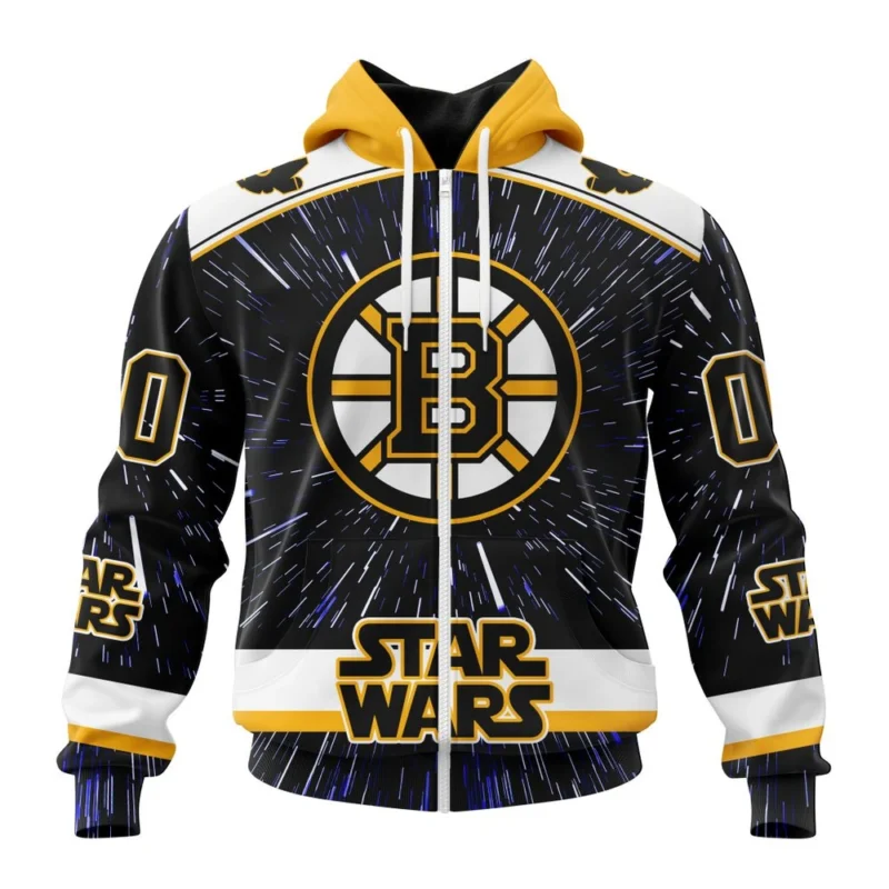 NHL Personalized Name And Number, Boston Bruins Special Star Wars Design,QTNHL Personalized Name And Number,080524B1134