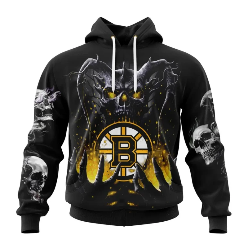 NHL Boston Bruins Special Skull Art Design,QTNHL080524A1228