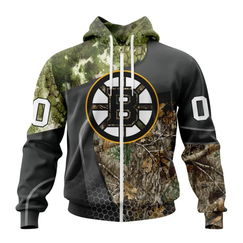 NHL Personalized Name And Number, Boston Bruins Special Hunting Camo Design,QTNHL Personalized Name And Number,080524B1325