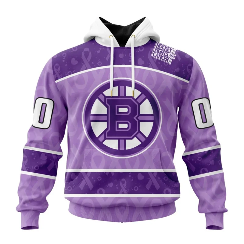 NHL Boston Bruins New Lavender Hockey Fight Cancer,QTNHL080524A1496