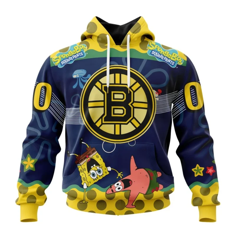 NHL Boston Bruins, Specialized Jersey With Spongebob,QTNHL080524A153