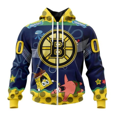 NHL Personalized Name And Number, Boston Bruins, Specialized Jersey With Spongebob,QTNHL Personalized Name And Number,080524B153