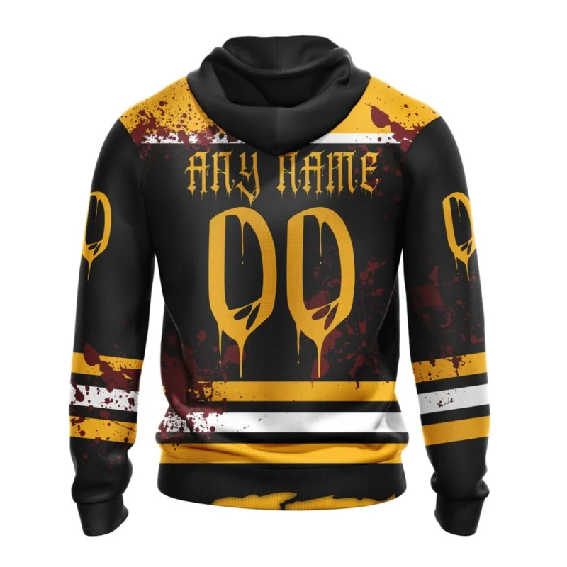 NHL Personalized Name And Number, Boston Bruins Specialized Design Jersey With Your Ribs For Halloween,QTNHL Personalized Name And Number,080524B156