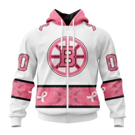 NHL Personalized Name And Number, Boston Bruins In Classic Style With Paisley, In October We Wear Pink Breast Cancer,QTNHL Personalized Name And Number,080524B1684