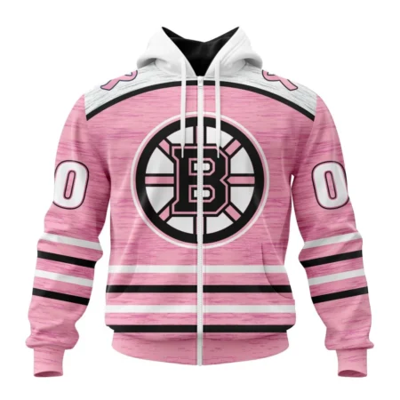 NHL Personalized Name And Number, Boston Bruins Special Pink Fight Breast Cancer Design,QTNHL Personalized Name And Number,080524B1758