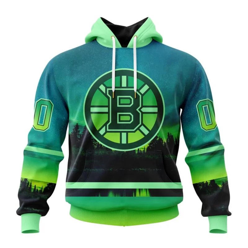 NHL Boston Bruins Special Northern Lights Design,QTNHL080524A194