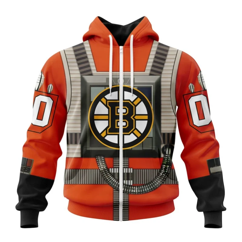 NHL Personalized Name And Number, Boston Bruins Star Wars Rebel Pilot Design,QTNHL Personalized Name And Number,080524B2337