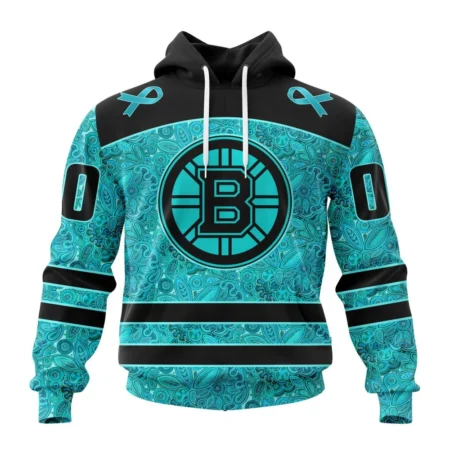 NHL Boston Bruins Special Design Fight Ovarian Cancer,QTNHL080524A2432