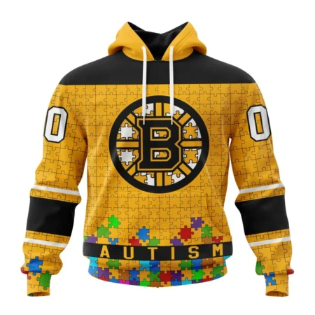 NHL Boston Bruins Specialized Unisex Kits Hockey Fights Against Autism,QTNHL080524A2672