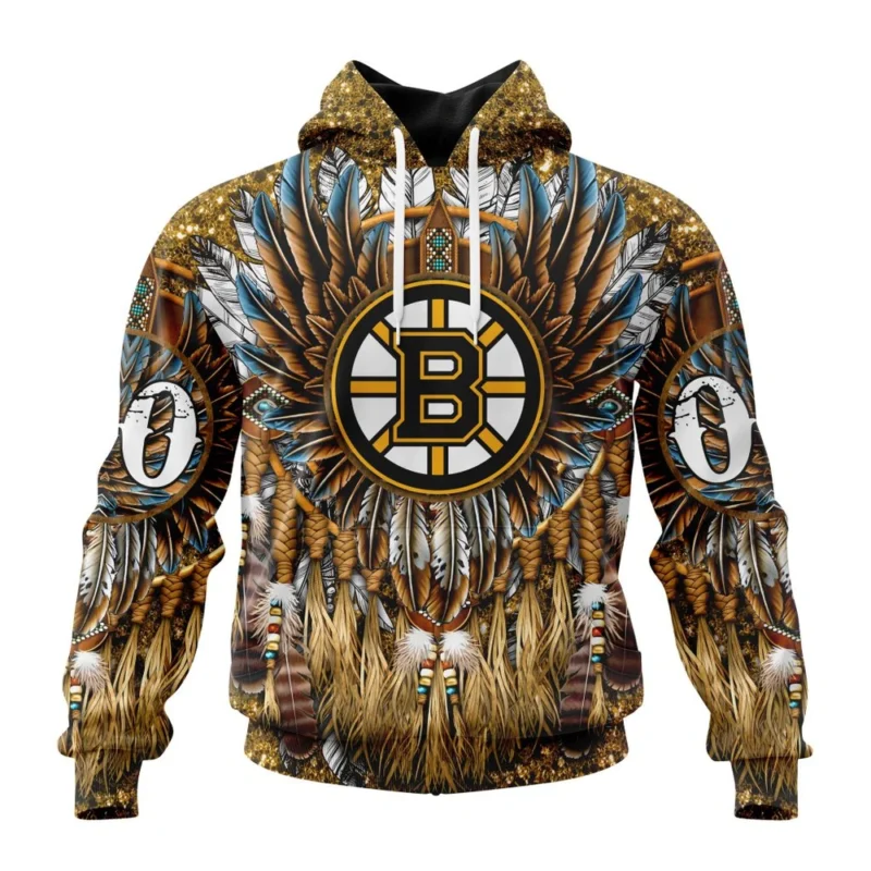 NHL Boston Bruins Special Native Costume Design,QTNHL080524A2751