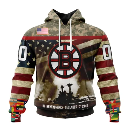 NHL Boston Bruins Specialized Unisex Kits Remember Pearl Harbor,QTNHL080524A2994