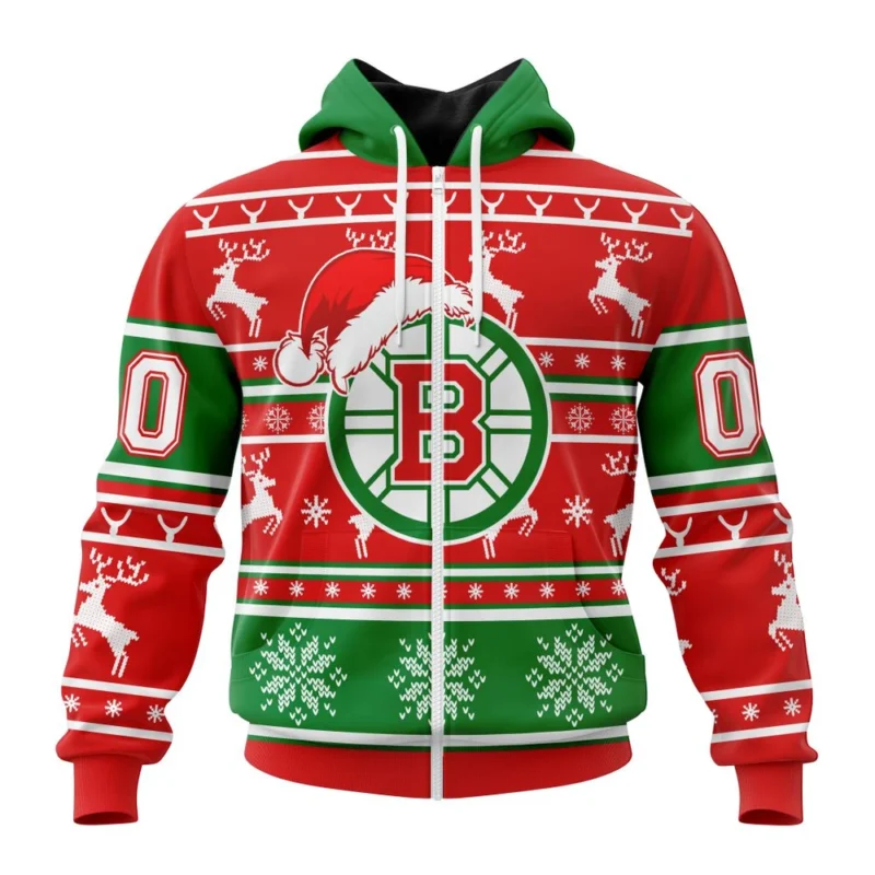 NHL Personalized Name And Number, Boston Bruins Specialized Unisex Christmas Is Coming ,QTNHL Personalized Name And Number,080524B331