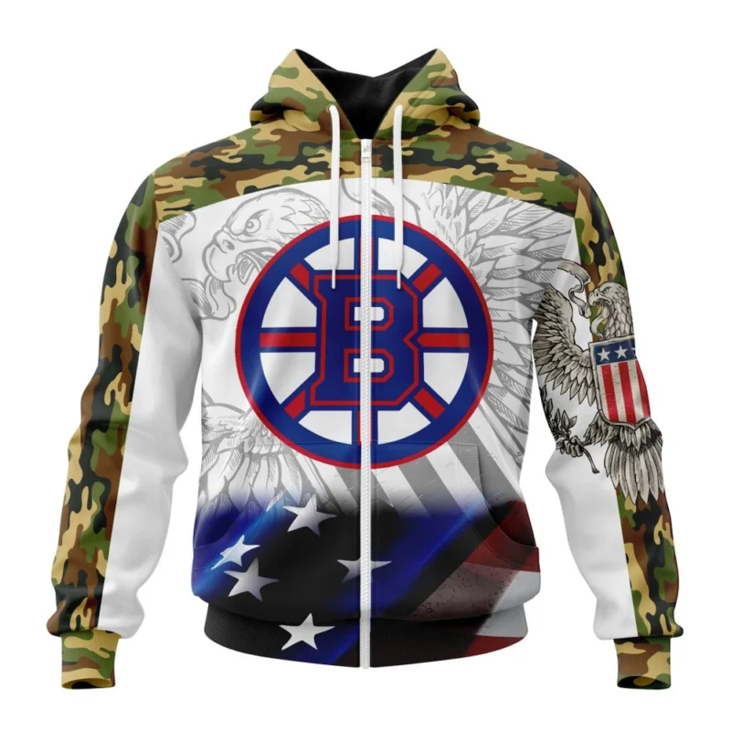 NHL Boston Bruins Specialized Design With Our America Flag And Our America Eagle,QTNHL 080524B3457