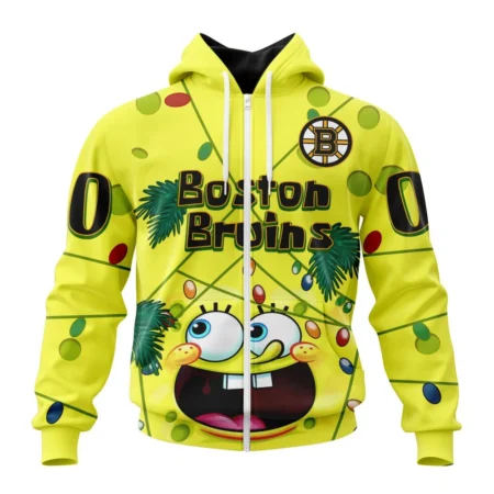 Boston Bruins, Specialized Jersey With Spongebob ,QTNHL Personalized Name And Number,080524B371