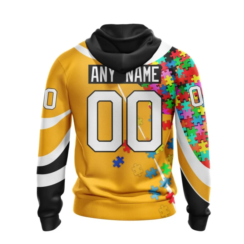 Boston Bruins Autism Awareness L Personalized Name & Number ,QTNHL080524A3810