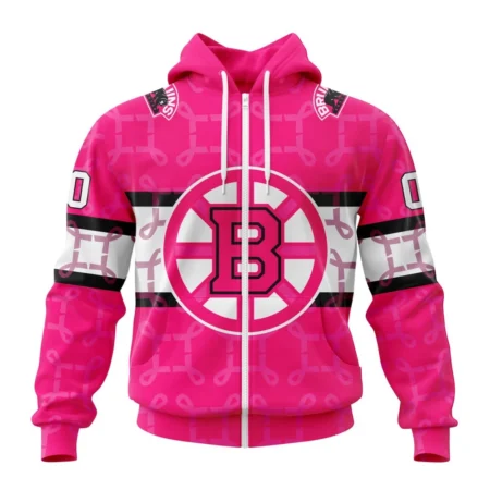 NHL Personalized Name And Number, Boston Bruins Specialized Design I Pink I Can, In October We Wear Pink Breast Cancer,QTNHL Personalized Name And Number,080524B43