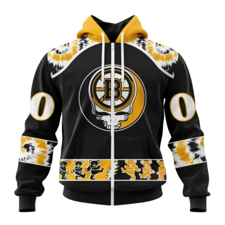 NHL Personalized Name And Number, Boston Bruins Special Grateful Dead Design,QTNHL Personalized Name And Number,080524B6