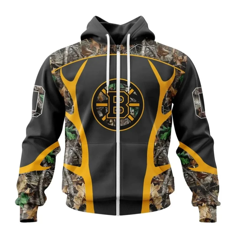 NHL Personalized Name And Number, Boston Bruins Special Camo Hunting Design ,QTNHL Personalized Name And Number,080524B70