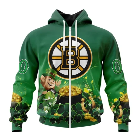 NHL Personalized Name And Number, Boston Bruins Special Design For St. Patrick' Day,QTNHL Personalized Name And Number,080524B914