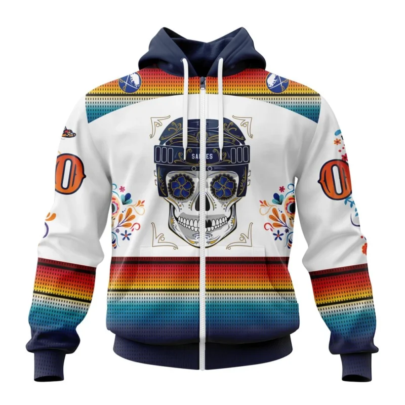 NHL Personalized Name And Number, Buffalo Sabres Special Design For Dia De Los Muertos,QTNHL Personalized Name And Number,080524B1460