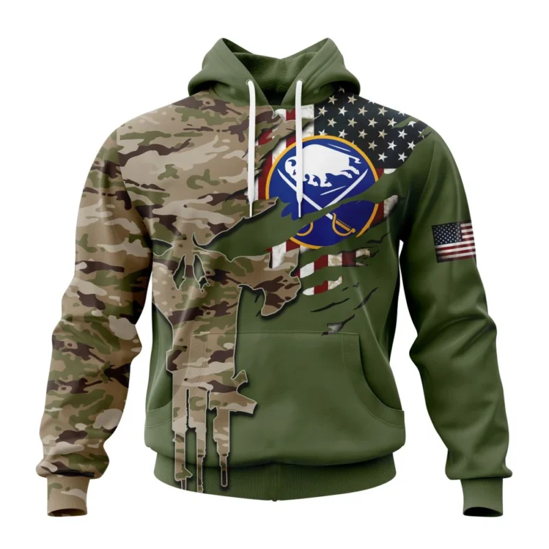 NHL Buffalo Sabres Special Camo Skull Design,QTNHL080524A1725