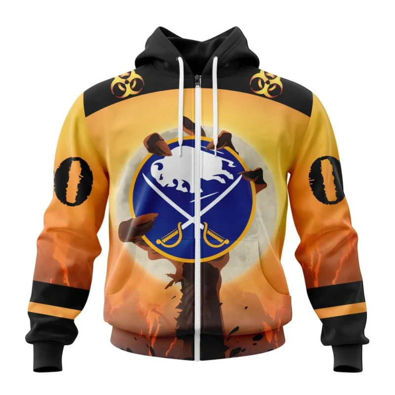 NHL Personalized Name And Number, Buffalo Sabres Special Zombie Design For Halloween,QTNHL Personalized Name And Number,080524B1950