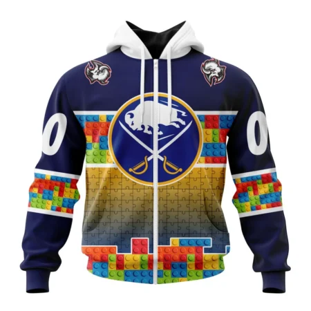 NHL Personalized Name And Number, Buffalo Sabres Special Autism Awareness Design ,QTNHL Personalized Name And Number,080524B2250