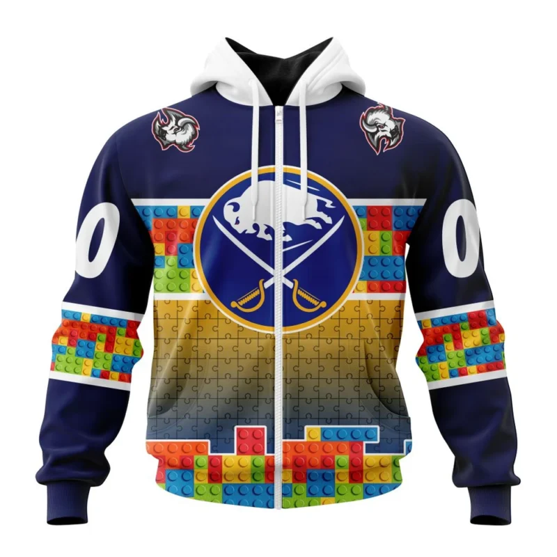 NHL Personalized Name And Number, Buffalo Sabres Special Autism Awareness Design ,QTNHL Personalized Name And Number,080524B2250