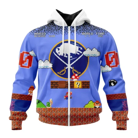 NHL Personalized Name And Number, Buffalo Sabres Special Kits With Super Mario Game Design,QTNHL Personalized Name And Number,080524B2457