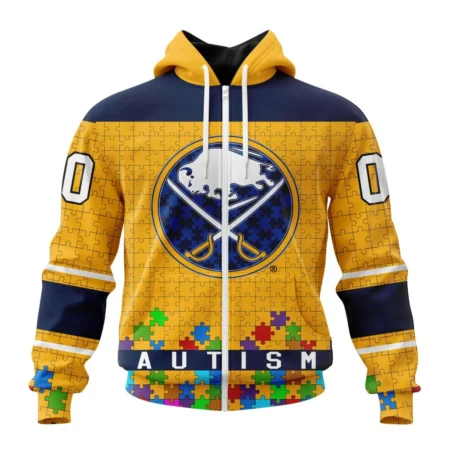 NHL Personalized Name And Number, Buffalo Sabres, Specialized Unisex Kits Hockey Fights Against Autism,QTNHL Personalized Name And Number,080524B2671