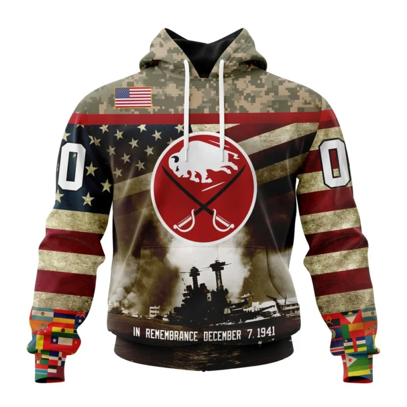 NHL Buffalo Sabres, Specialized Unisex Kits Remember Pearl Harbor,QTNHL080524A2993