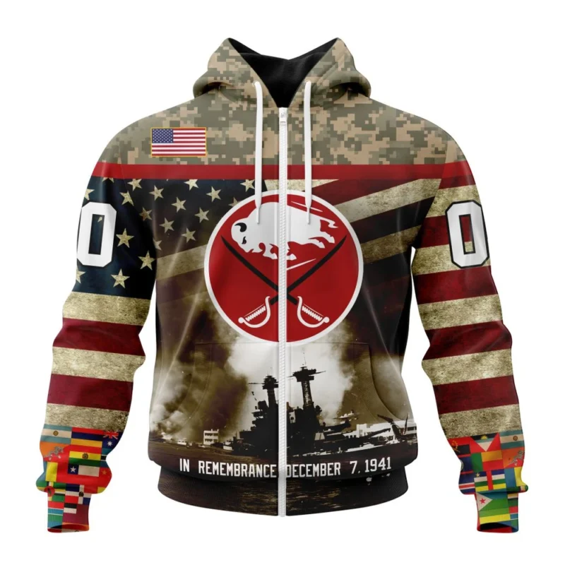 NHL Buffalo Sabres, Specialized Unisex Kits Remember Pearl Harbor,QTNHL 080524B2993