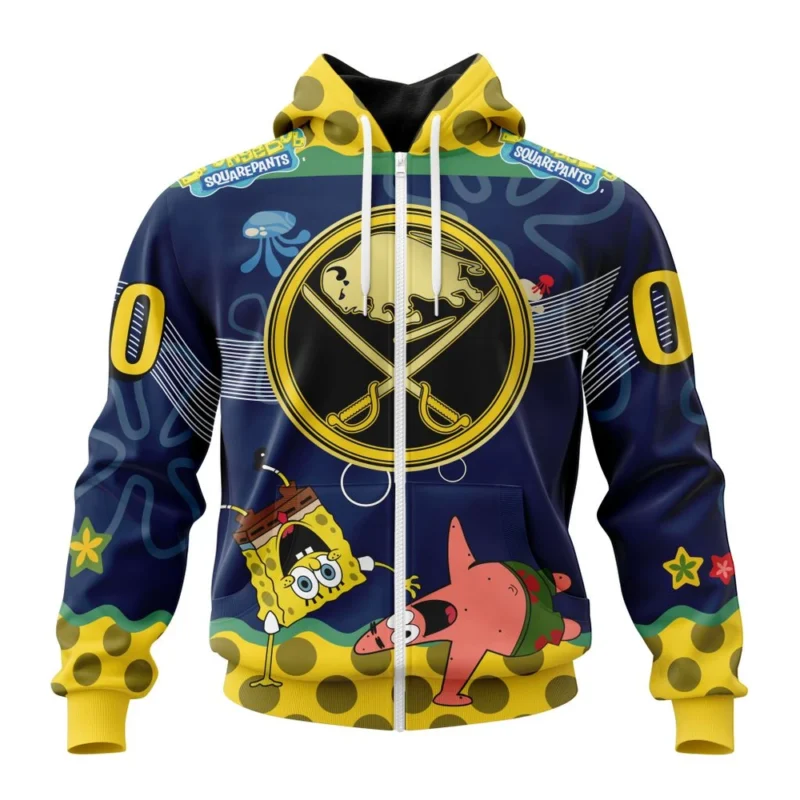 NHL Buffalo Sabres, Specialized Jersey With Spongebob,QTNHL 080524B3333