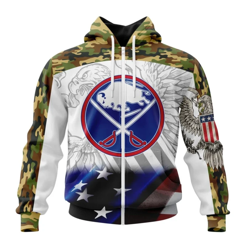 NHL Buffalo Sabres, Specialized Design With Our America Flag And Our America Eagle,QTNHL 080524B3456