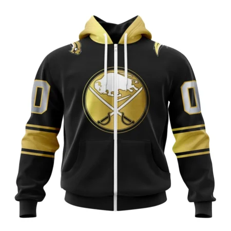 NHL Personalized Name And Number, Buffalo Sabres Special Black And Gold Design,QTNHL Personalized Name And Number,080524B783