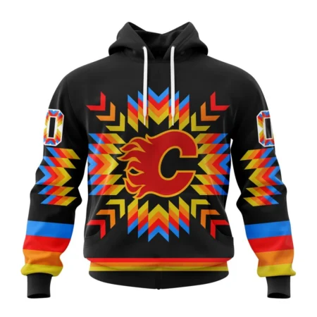 NHL Calgary Flames Special Design With Native Pattern,QTNHL080524A1035