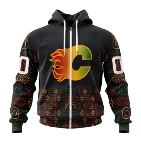 NHL Personalized Name And Number, Calgary Flames Special Design For Black History Month,QTNHL Personalized Name And Number,080524B1067