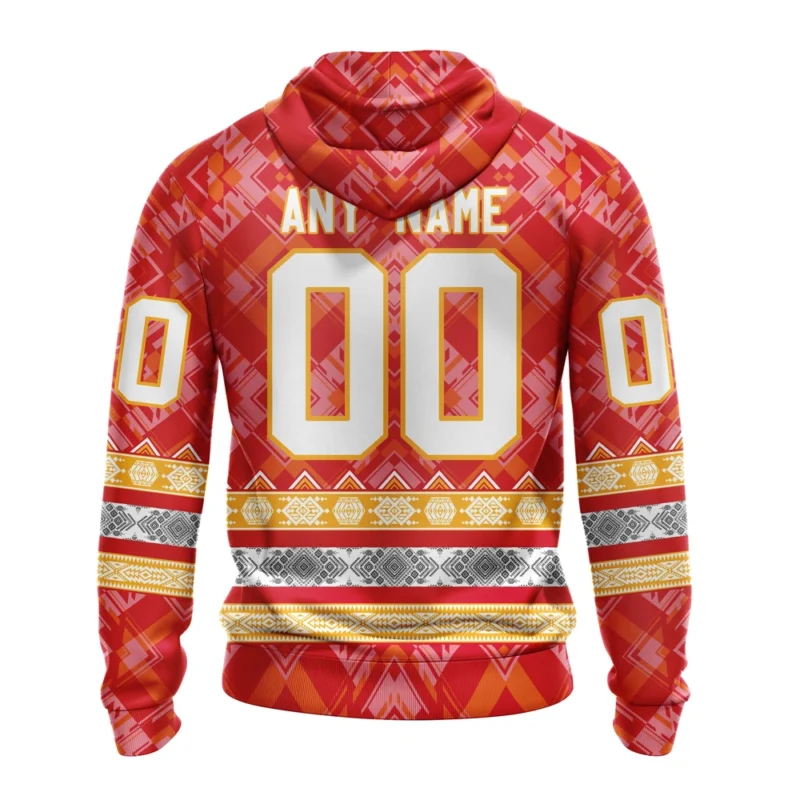 NHL Personalized Name And Number, Calgary Flames Special Design With Native Pattern,QTNHL Personalized Name And Number,080524B1332