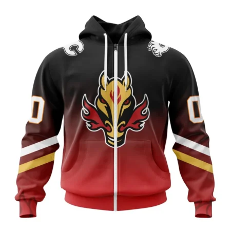 NHL Personalized Name And Number, Calgary Flames Personalize Gradient Series Concept,QTNHL Personalized Name And Number,080524B1355