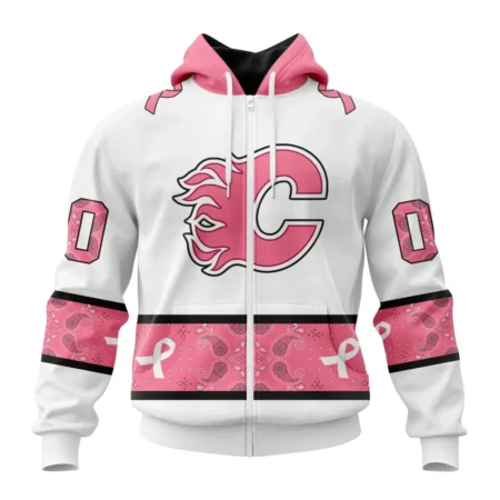 NHL Personalized Name And Number, Calgary Flames In Classic Style With Paisley, In October We Wear Pink Breast Cancer,QTNHL Personalized Name And Number,080524B1679