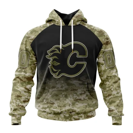 NHL Calgary Flames Special Camo Design For Remembrance Day,QTNHL080524A1785