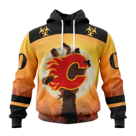 NHL Calgary Flames Special Zombie Design For Halloween,QTNHL080524A1946