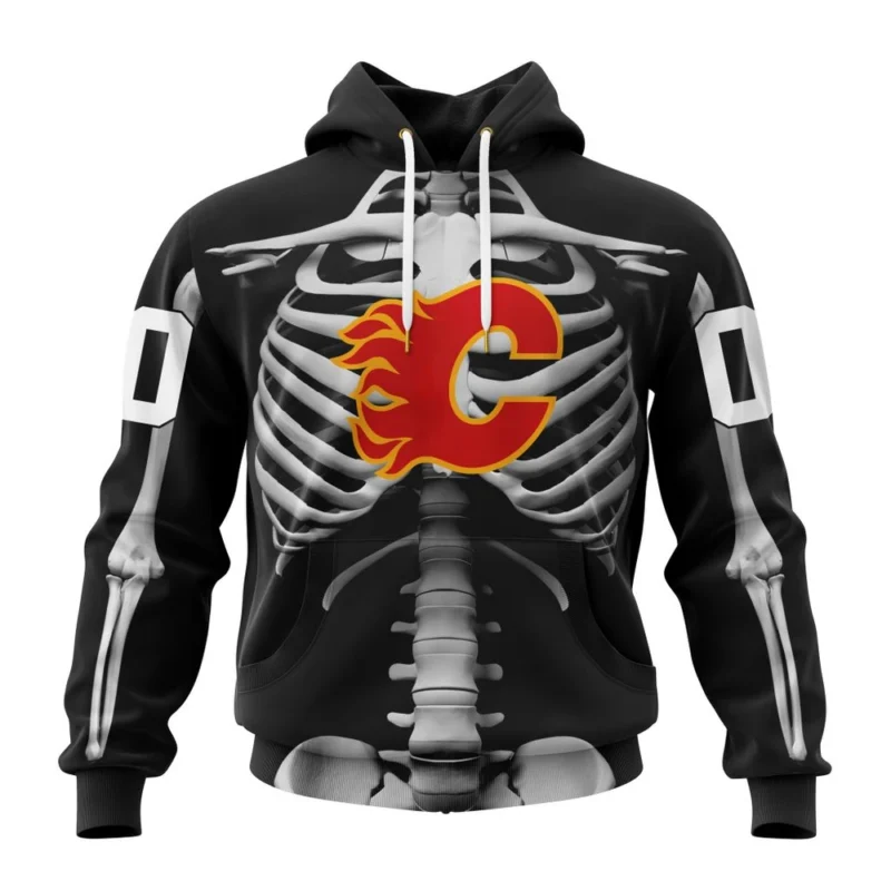 NHL Calgary Flames Special Skeleton Costume For Halloween,QTNHL080524A2035