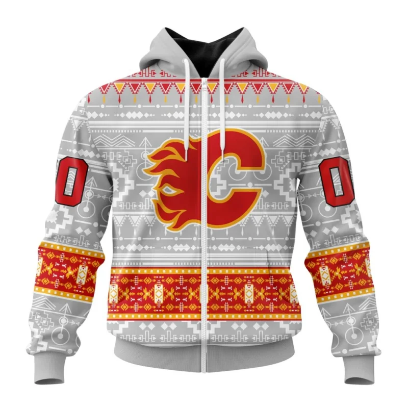 NHL Personalized Name And Number, Calgary Flames Special Native Design,QTNHL Personalized Name And Number,080524B2065