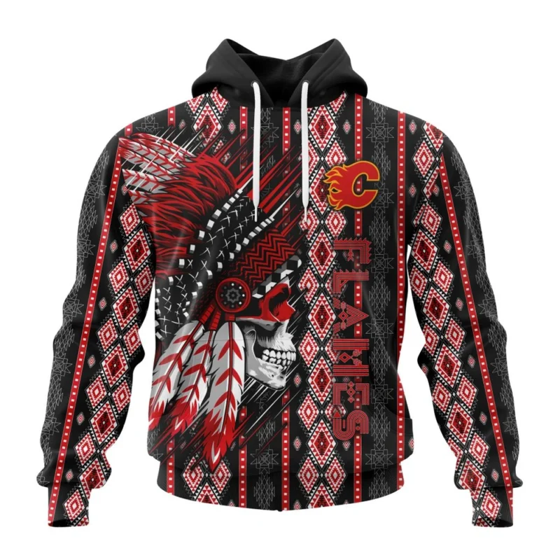 NHL Calgary Flames Special Skull Native Design,QTNHL080524A2121