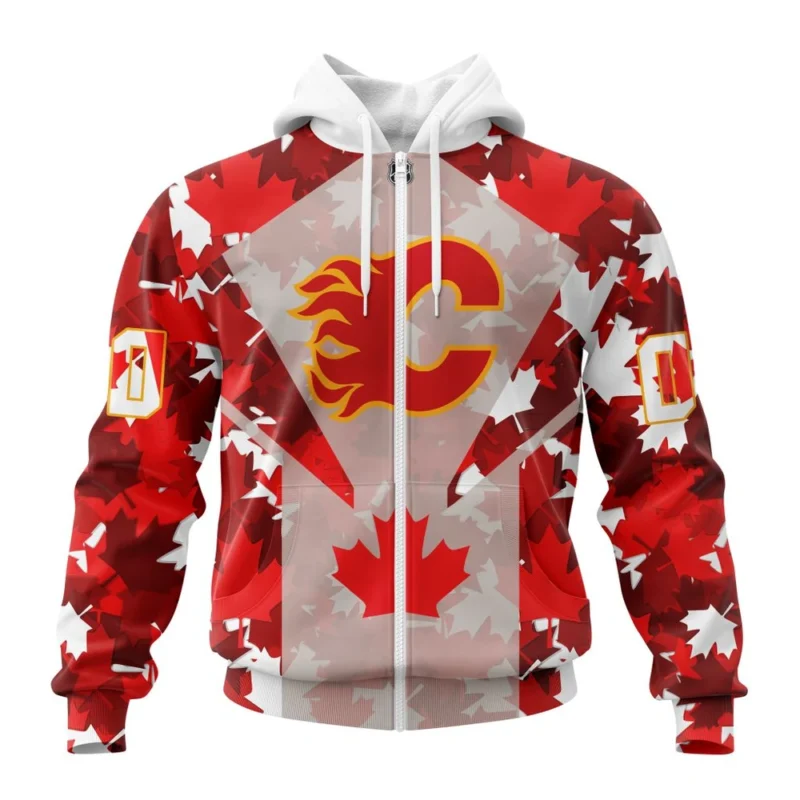 Calgary Flames, Special Concept For Canada Day,QTNHL Personalized Name And Number,080524B2146