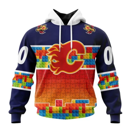 NHL Calgary Flames Special Autism Awareness Design ,QTNHL080524A2246