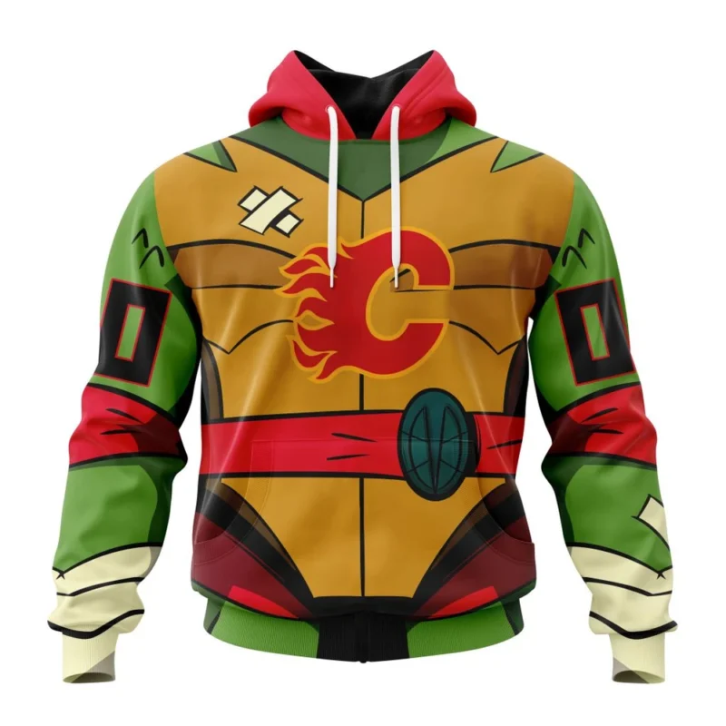 NHL Calgary Flames Special Teenage Mutant Ninja Turtles Design,QTNHL080524A2278