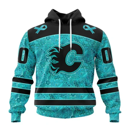 NHL Calgary Flames Special Design Fight Ovarian Cancer,QTNHL080524A2427