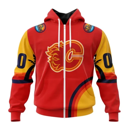 NHL Personalized Name And Number, Calgary Flames Special All-Star Game Design With Florida Sunset,QTNHL Personalized Name And Number,080524B2603